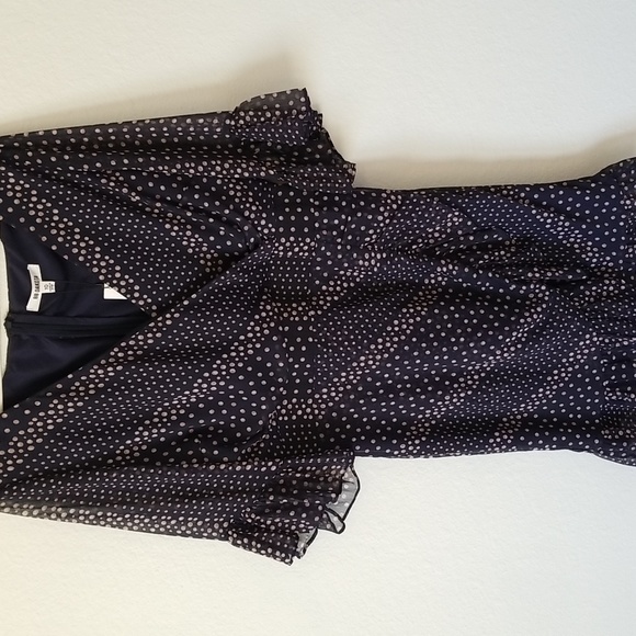 BB Dakota Vintage Navy Dress With Ruffled Trim - Picture 2 of 9